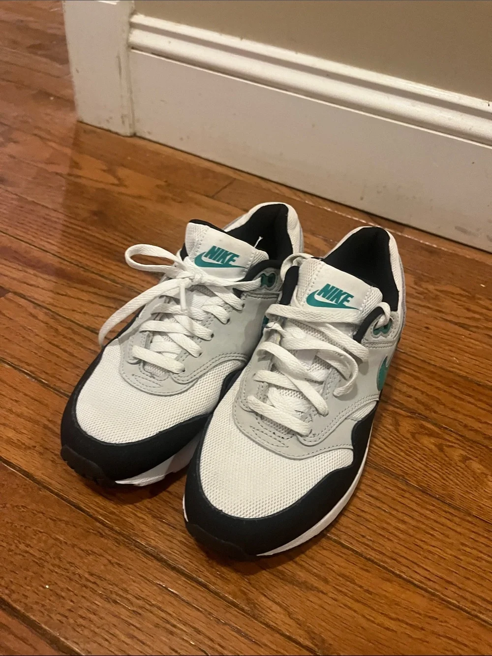 Nike Kids White, Black and Teal Air Max Style Sneakers